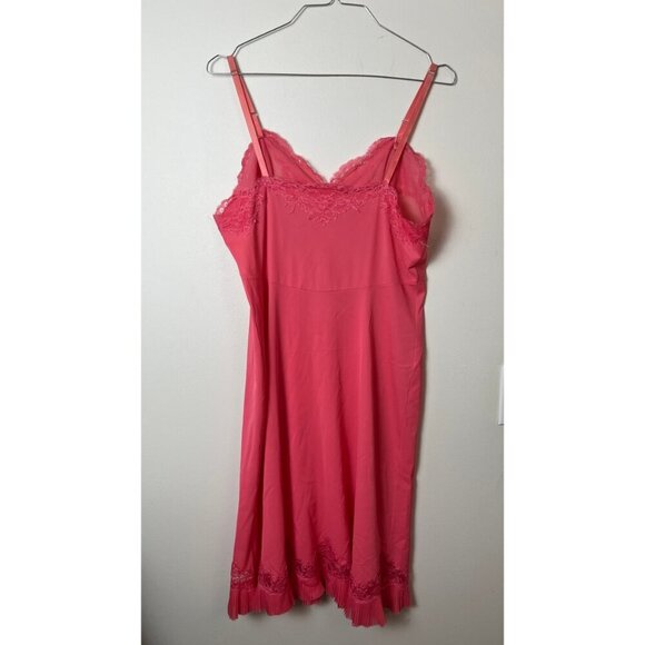 VINTAGE 60'S VANITY FAIR PLEATED HEM SLIP DRESS PUNK M - Picture 7 of 10